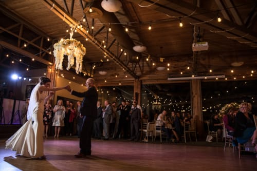 Father spins daughter during first dance at Pinebrook Golf Course