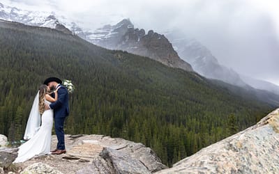 Sarah & Malcolm’s Moraine Lake Wedding Photographs in Banff